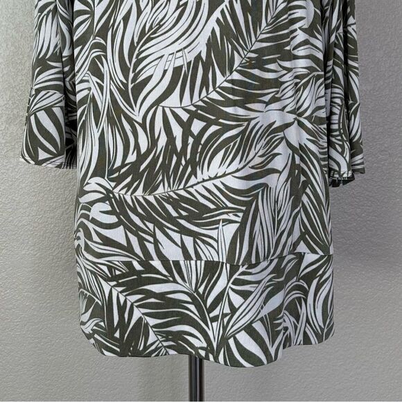Chico’s Leaf Print Open Front Cardigan, Sz Large - Picture 11 of 14